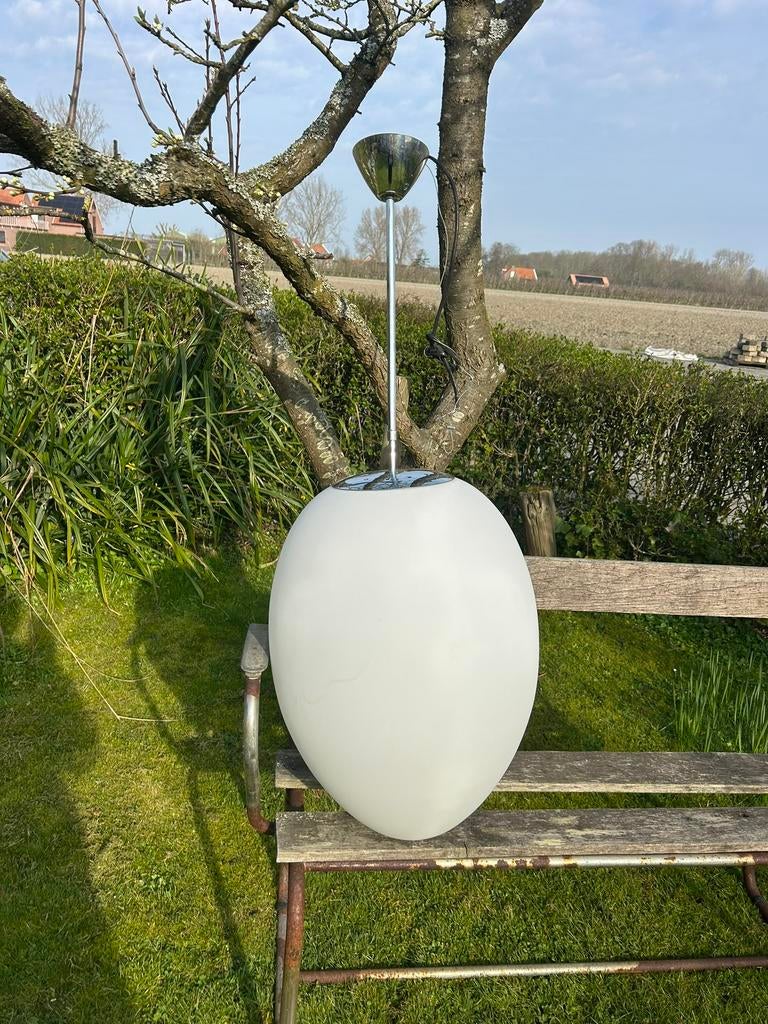 Fontana arte Uovo hanglamp - Wit - Glas/Metaal - Hanglamp, Huis en Inrichting, Lampen | Hanglampen, Ophalen, Gebruikt