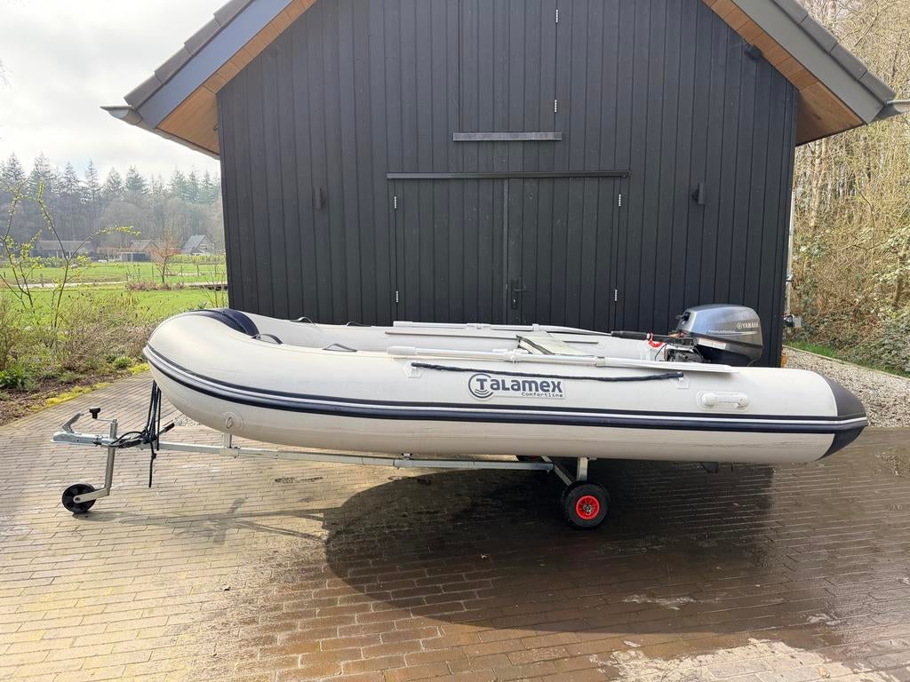 Talamex 350 met 8pk Yamaha elektrische start, Watersport en Boten, Rubberboten, Gebruikt, Yamaha, Aluminium, Minder dan 70 pk