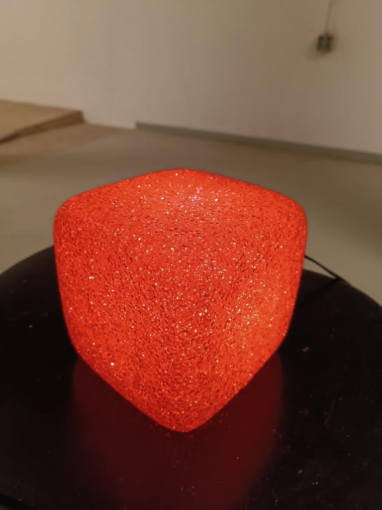 Cube tafellamp, Christian Koban voor DOM, rood, Huis en Inrichting, Tweedehands, Tweedehands, Ophalen of Verzenden, Tweedehands