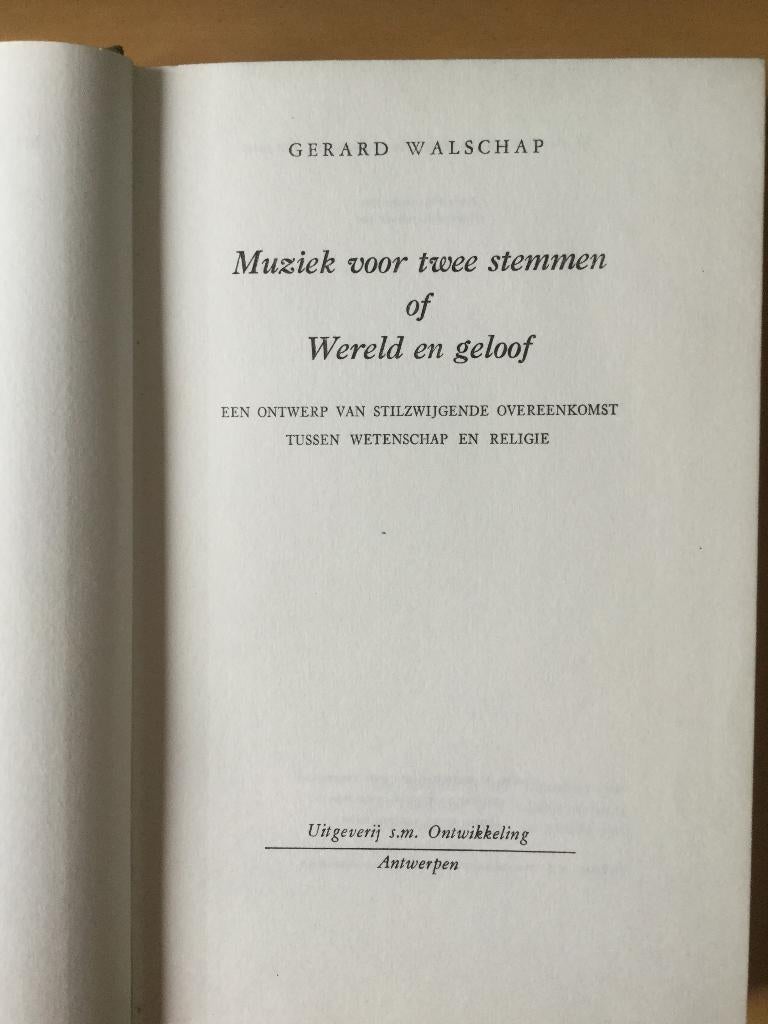 Gerard Walschap Muziek voor 2 stemmen, Boeken, Ophalen of Verzenden, Gelezen, België