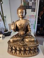 Zwaar Antiek Bronzen Boeddha beeld - 14kg 53 cm, Ophalen of Verzenden, Gebruikt