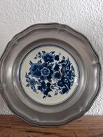 Delfts Blauw wandbord in tin rand - Royal Goedewaagen, Ophalen of Verzenden