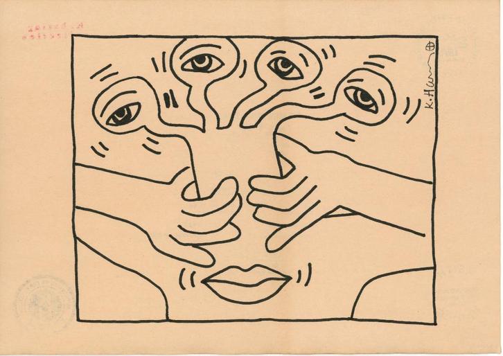 Keith Haring Artwork, Antiek en Kunst, Kunst | Schilderijen | Modern, Verzenden