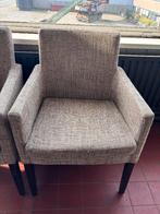 SET VAN 4 GESTOFFEERDE EETKAMERSTOELEN MET ARMLEUNINGEN, Ophalen, Gebruikt, Overige kleuren, Vier