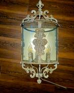 Kasteel wandlamp 60cm met spiegel achtergrond, Ophalen of Verzenden, Gebruikt, Glas, Klassiek, Kasteel, Barok