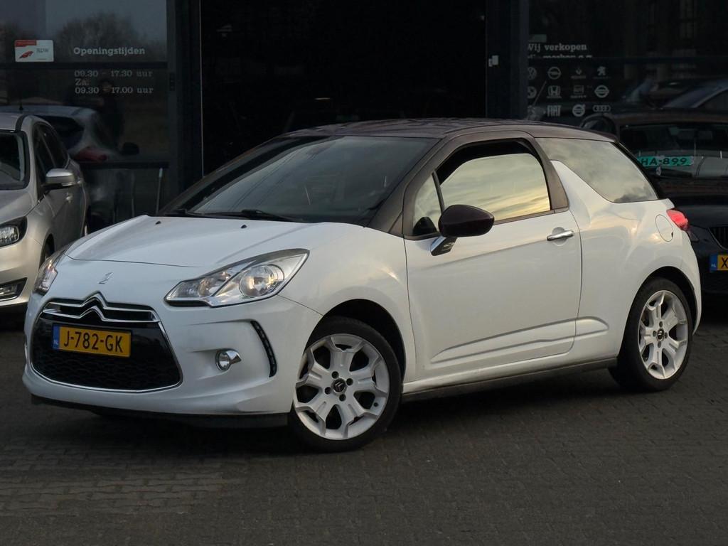 Citroen DS3 1.6 So Chic STLVRM/CRUISE/AIRCO/PDC.APK 16-8-25/, Voorwielaandrijving, Euro 5, Zwart, Leder en Stof