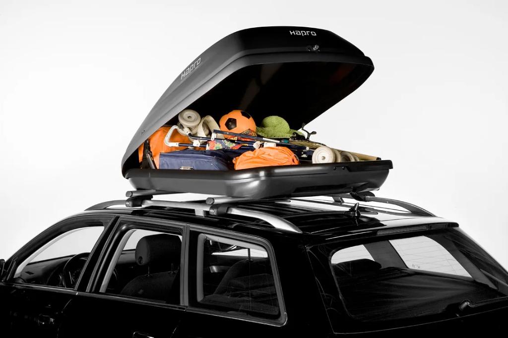Hapro dakkoffer Rider 4.4 370 liter Antraciet excl dakdrager, Ophalen, Zo goed als nieuw