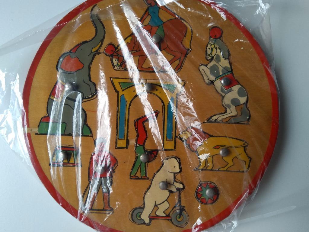 ronde Simplex, vintage puzzel circus jaren 60, Gebruikt, Ophalen of Verzenden, Van hout, 4 tot 6 jaar