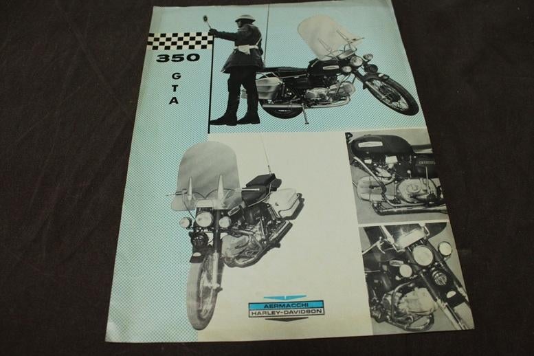 Harley Davidson Aermacchi 350 GTA motorfiets verkoop folder, Ophalen of Verzenden, Harley-Davidson of Buell