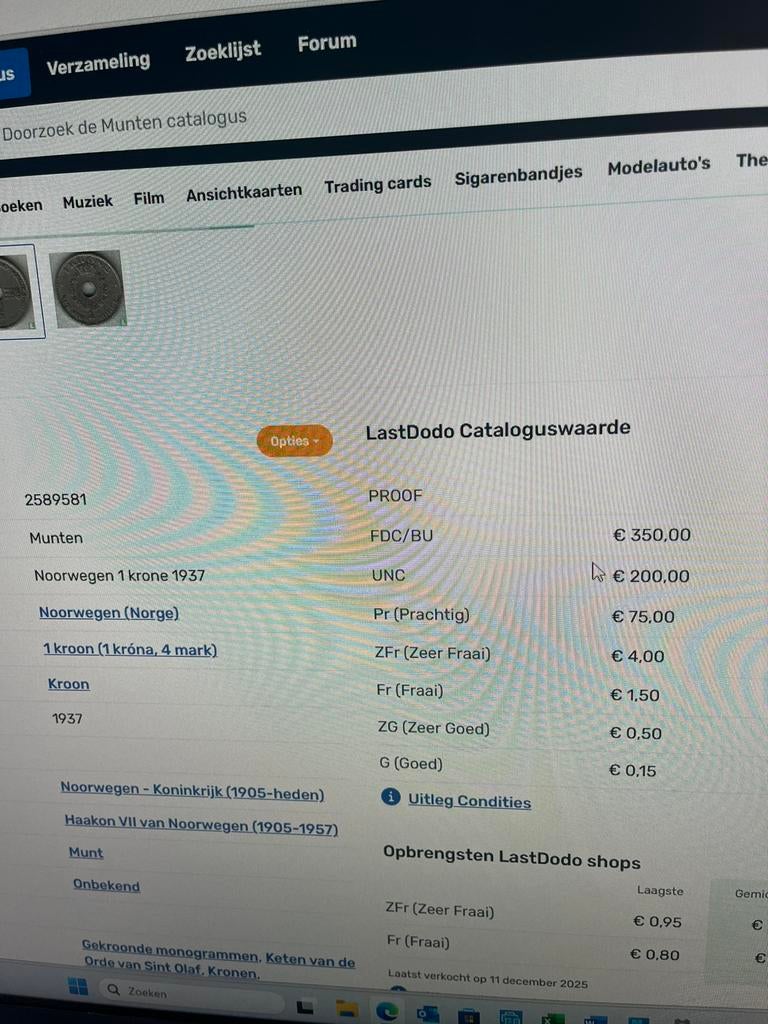 Munt uit Noorwegen 1937, Postzegels en Munten, Postzegels | Nederland, Ophalen of Verzenden