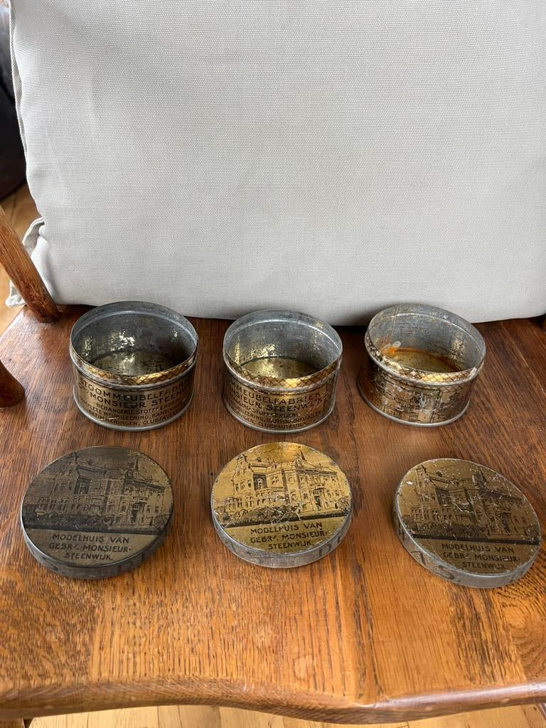 Blikje 3 x “De Beste Meubelwas” Modelhuis MONSIEUR Steenwijk, Ophalen of Verzenden