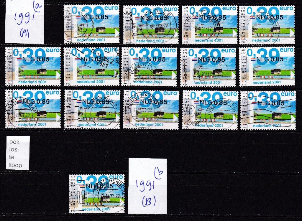 0496) Nederland 1991 eurozegels 2001, Postzegels en Munten, Postzegels | Nederland, Ophalen of Verzenden