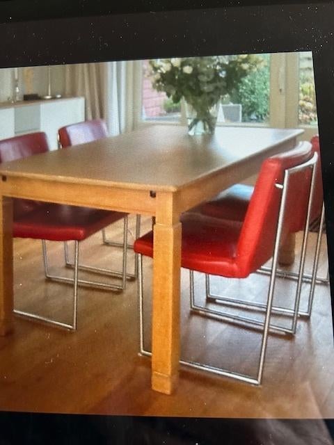 Te koop eiken tafel, Huis en Inrichting, Tafels | Eettafels, Ophalen, Gebruikt, Eikenhout, 50 tot 100 cm