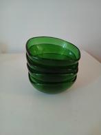 Smaragdgroene Vereco glazen schaaltjes vintage, Ophalen of Verzenden