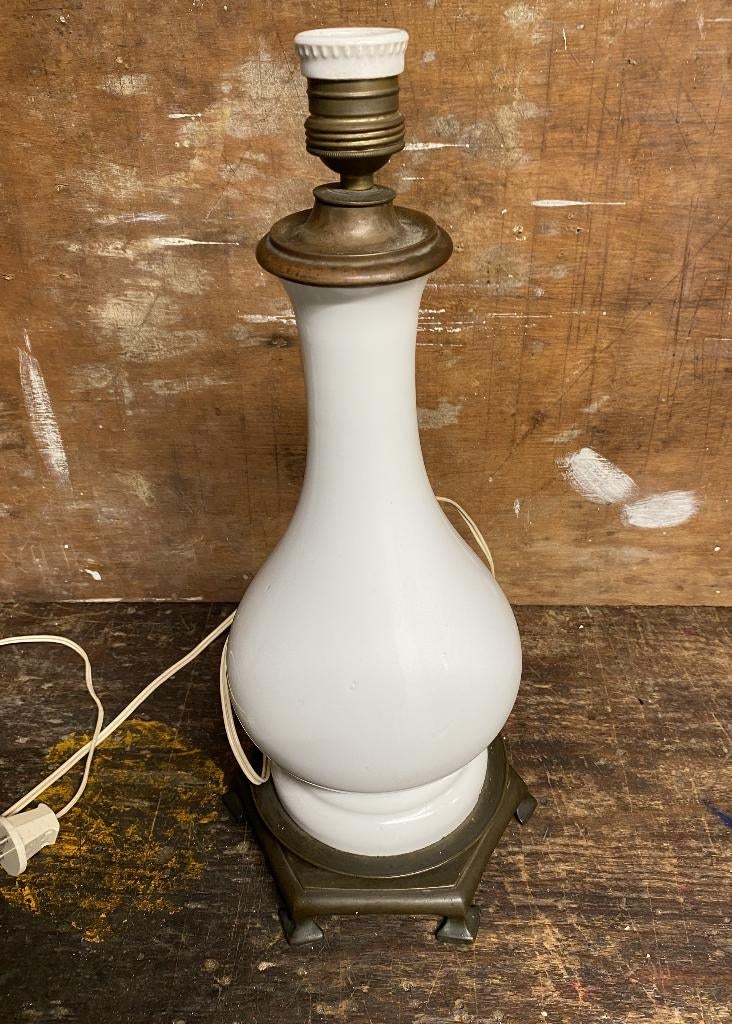 Leuke Oude Lamp - antiek vintage brocante landelijk, Gebruikt, Antiek brocante, Ophalen of Verzenden, Glas