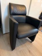 Calia Italia Leren Bureaustoel / Eetkamerstoel Zwart, Ophalen, Gebruikt, Zwart, Leer
