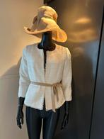 JC Sophie crème boucle jasje met suède strikceintuur, Kleding | Dames, Maat 38/40 (M), Pauw, Mark, Wit