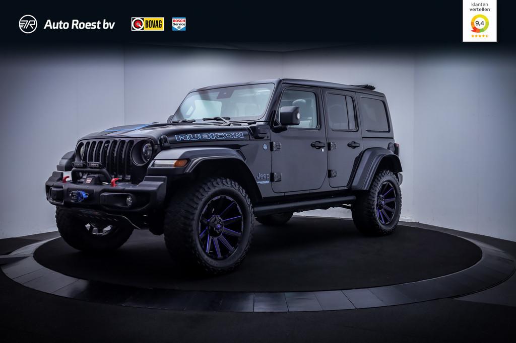 Jeep Wrangler Unlimited 4xe380 RUBICON SOFTTOP | FULL LED |, Auto's, Jeep, Zwart, 4 cilinders, Bedrijf, Vierwielaandrijving