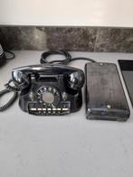 Vintage  Bakeliet PTT Telefoon met Draaischijf - Zwart, Telecommunicatie, Ophalen of Verzenden, Gebruikt, 1 handset