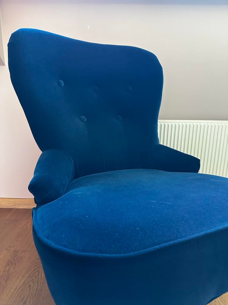 IKEA Remsta fauteuil - Diepblauw, Ophalen, 75 tot 100 cm, Zo goed als nieuw, Stof