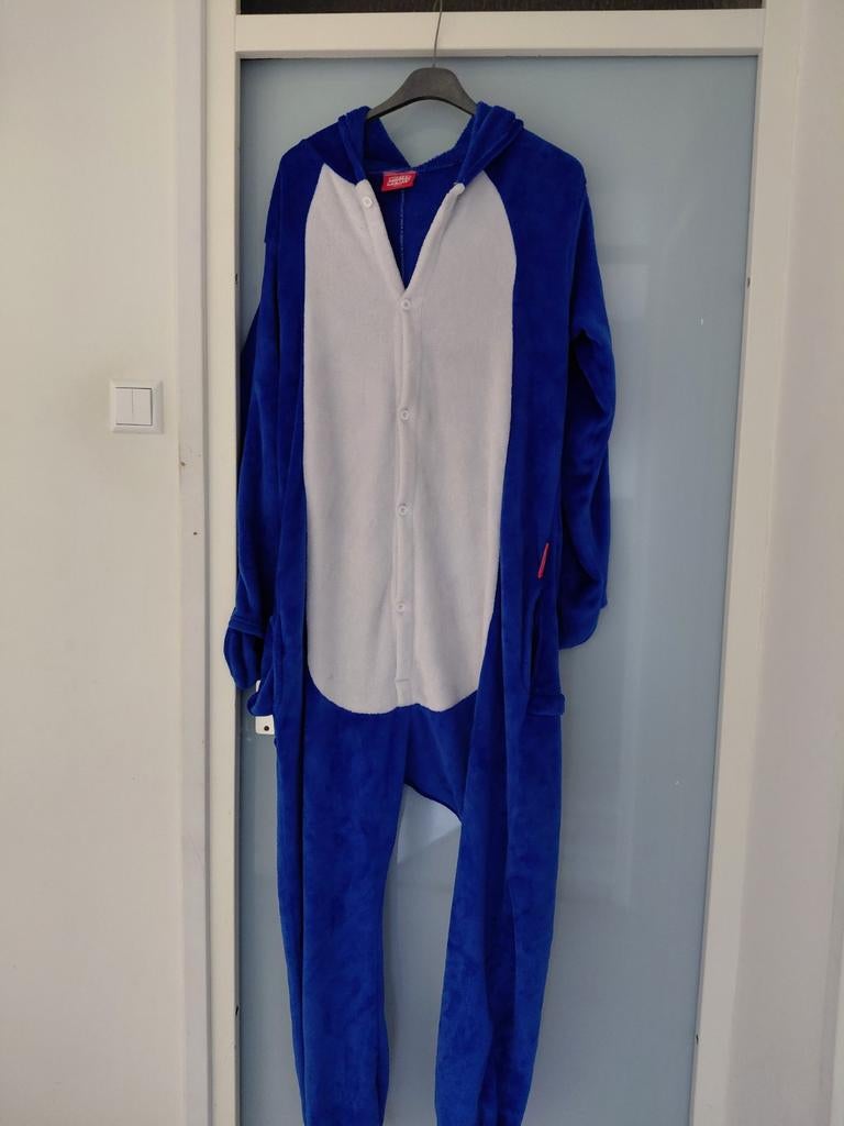 Blauwe Onesie - Haaien Design, Maat 38/40 (M), Blauw, Ophalen of Verzenden, Onbekend