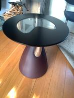 Leolux Bijzettafel met Glazen Inleg - Design Salontafel, Huis en Inrichting, Tafels | Bijzettafels, Minder dan 55 cm, Gebruikt