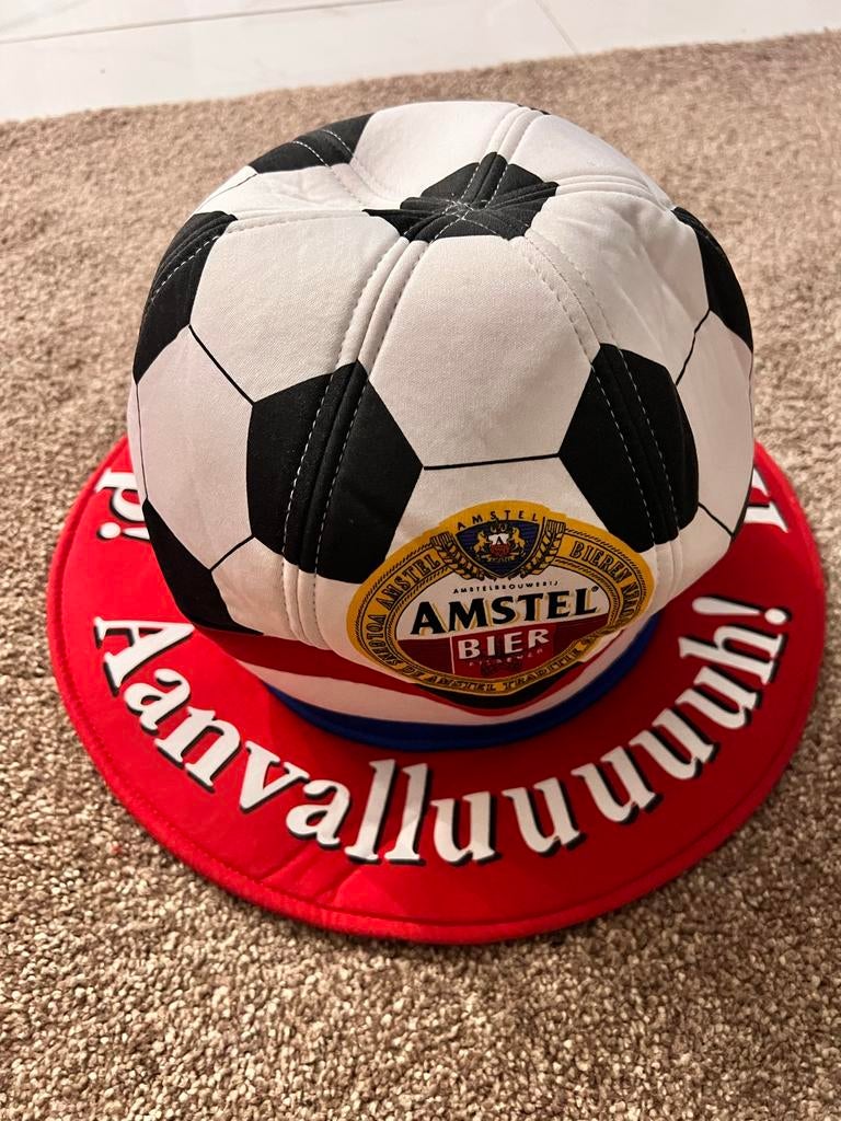 Voetbalhoed Amstel Bier - Hup Holland Hup!, Ophalen of Verzenden, Zo goed als nieuw, One size fits all, Hoed