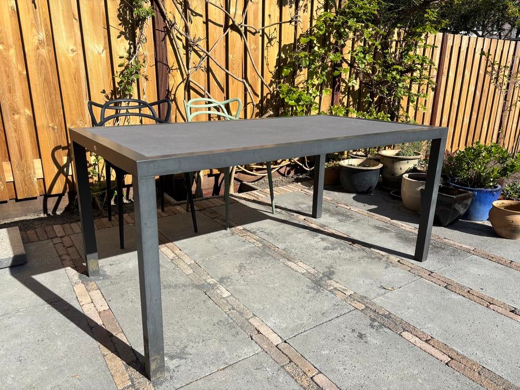 Hartman tuintafel antraciet 160x90cm, Tuin en Terras, Tuintafels, Ophalen, Gebruikt, Rechthoekig, Aluminium