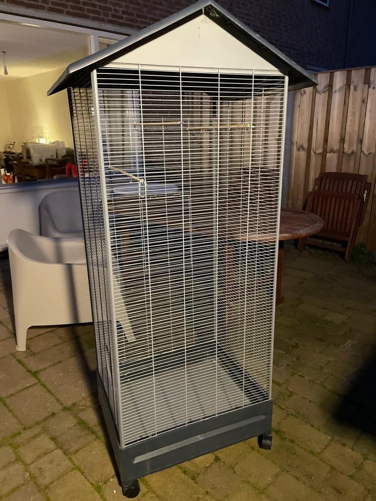 Kamervoliere grijs, Dieren en Toebehoren, Vogels | Hokken en Kooien, Ophalen, Metaal, Vogelkooi