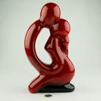 Abstract beeld man en vrouw rood, keramiek, Ophalen of Verzenden