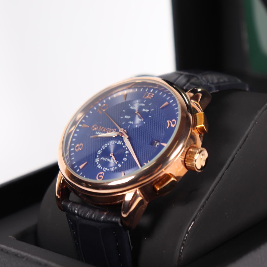 Gamages London Mystique Bleu Horloge (42mm) - A Grade, Sieraden, Tassen en Uiterlijk, Horloges | Heren, Gamages of London, Zo goed als nieuw