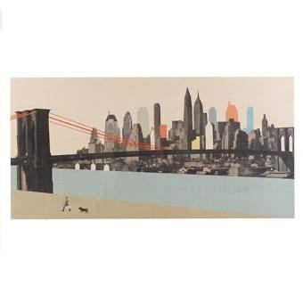 StoryWood New York Wanddecoratie 150x75cm, Huis en Inrichting, Woonaccessoires | Wanddecoraties, Ophalen, Hout, Meerkleurig, Nieuw