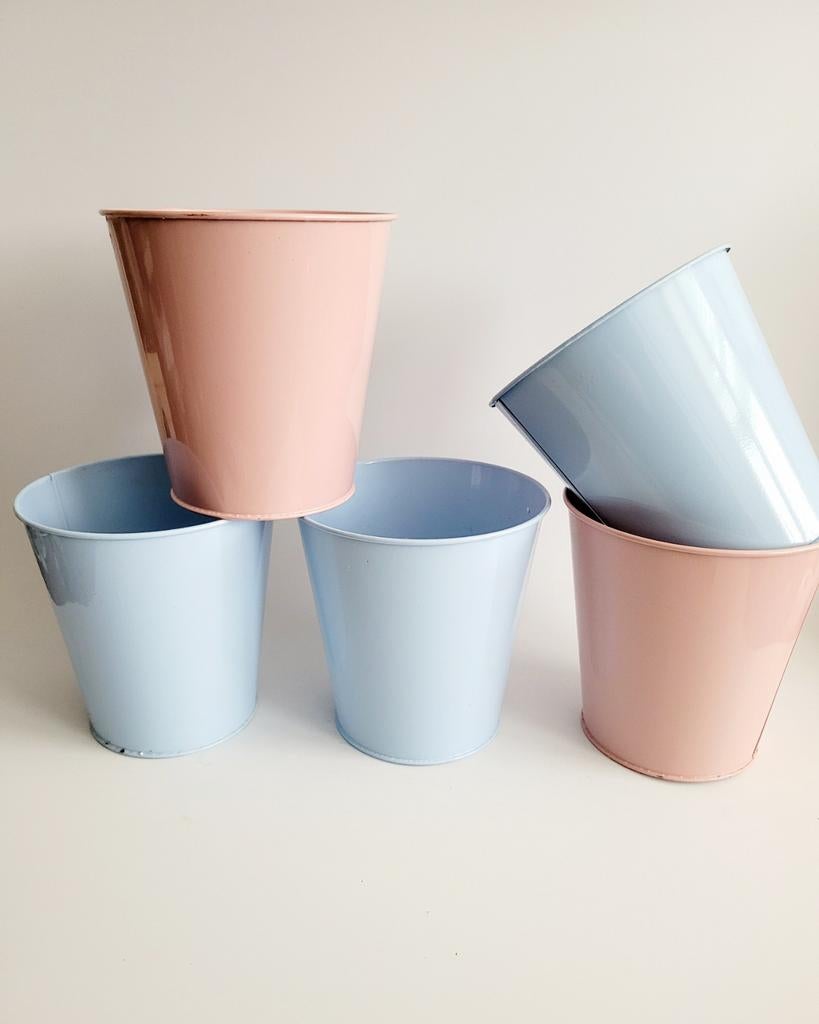 Set van 5 potten bloempot  pastel kleurtjes nieuw, Rond, Nieuw, Ophalen of Verzenden, Aardewerk