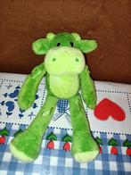 Hema groene koe knuffel met magneten in handen 22 cm, Ophalen of Verzenden, Zo goed als nieuw