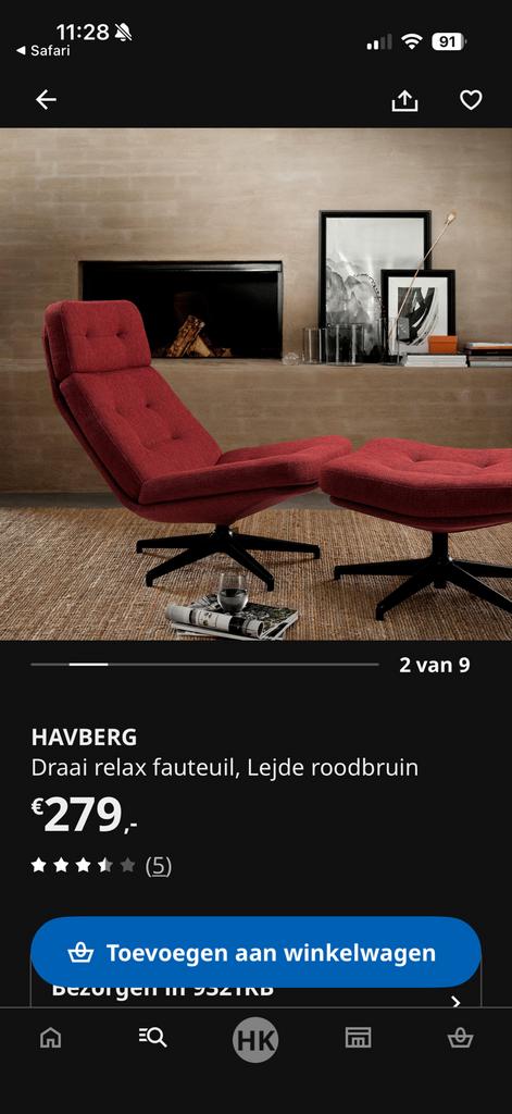 Havberg stoel, 1 of 2 stuks te koop per stuk, Huis en Inrichting, Stoelen, Ophalen, Gebruikt, Twee, Stof