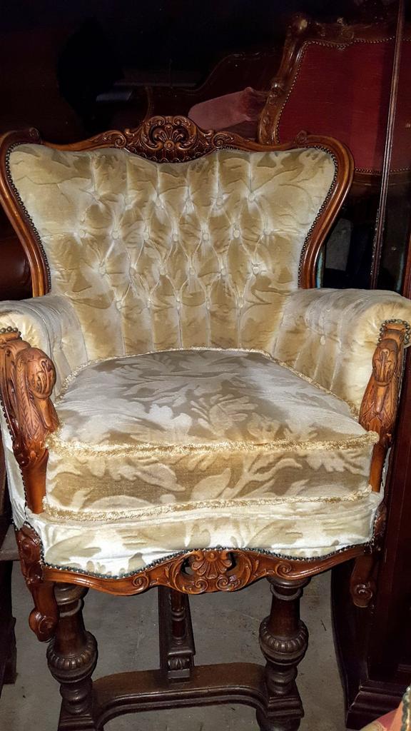 Barok fauteuis met bank, Ophalen