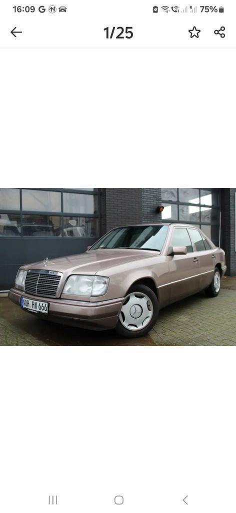 Mercedes E200 diesel bj 1993 met 76000km. Aantoonbaar, Auto's, Mercedes-Benz, 4 cilinders, Bruin, Bruin, Particulier