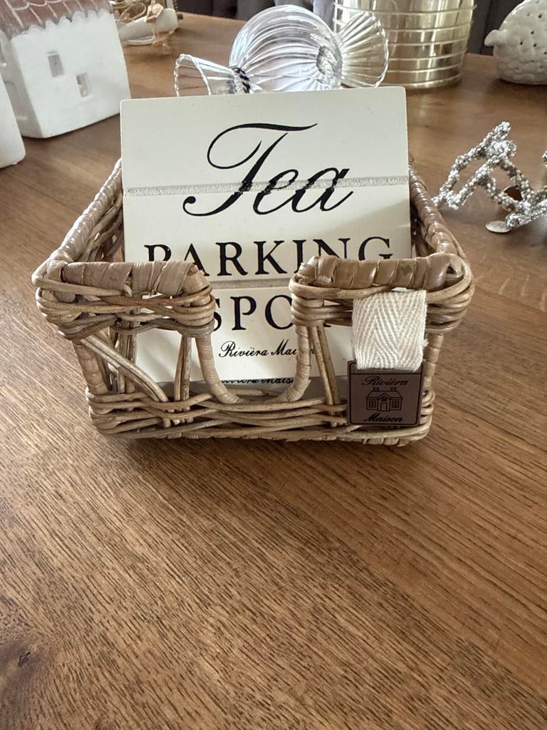 Riviera Maison onderzetters met houder, Ophalen of Verzenden, Gebruikt, Glas of Kopje