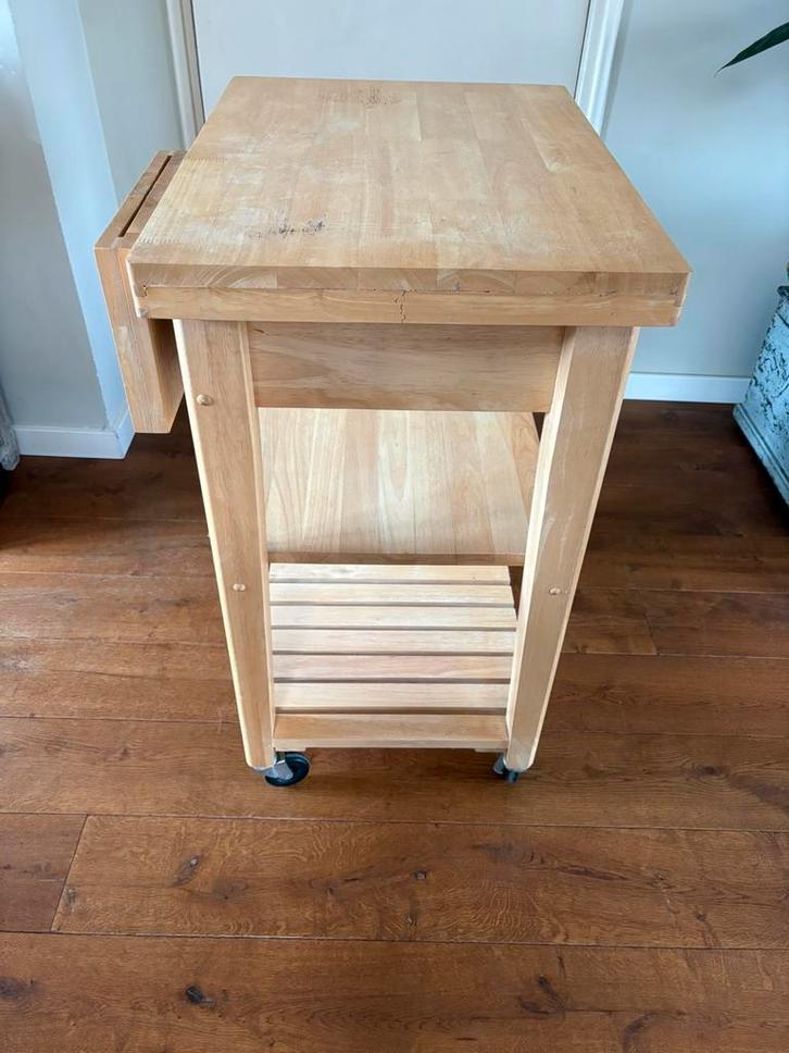 Houten (keuken) trolley, Huis en Inrichting, Keuken | Keukenelementen, Gebruikt, Minder dan 100 cm, 50 tot 100 cm, 25 tot 50 cm