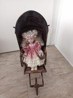 Poppenwagen met porseleinen Pop., Antiek en Kunst, Antiek | Speelgoed, Ophalen