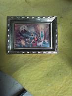 3862) mooi schilderijtje maria  in grot, Ophalen of Verzenden, Zo goed als nieuw