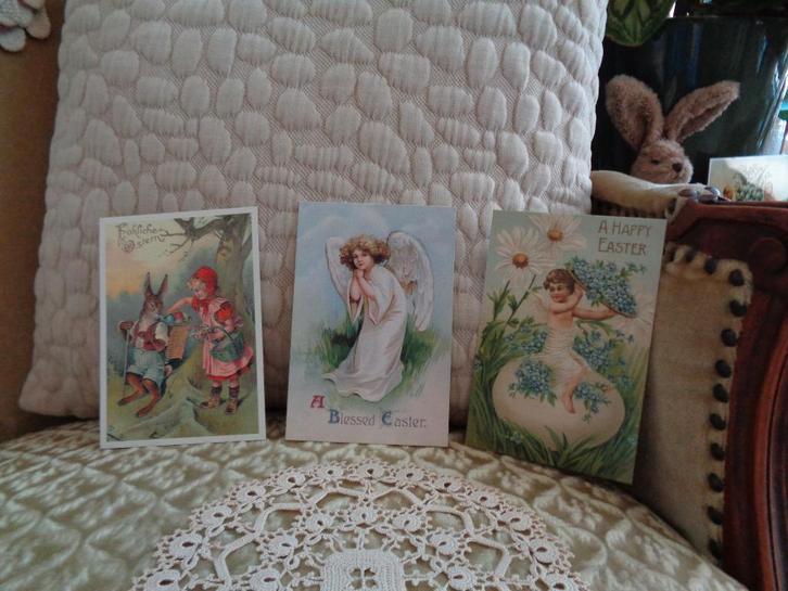 3 Nostalgische Paas Kaarten ** Mimosa **, Verzamelen, Ansichtkaarten | Themakaarten, 1980 tot heden, Feest(dag), Ophalen of Verzenden