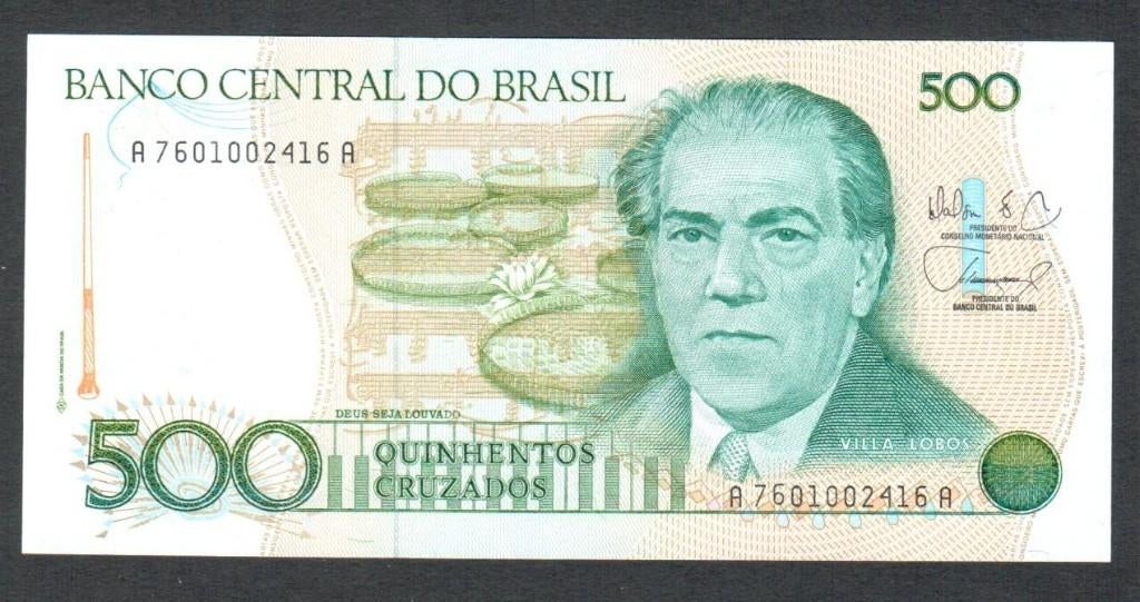 Bankbiljet - Brazilië 500 Cruzados 1988 - UNC., Ophalen of Verzenden, Zuid-Amerika, Los biljet