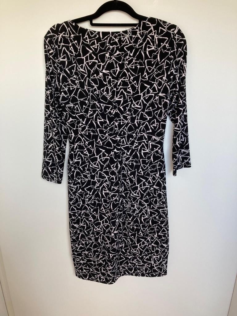 Lauren Ralph Lauren gedrapeerde jurk zwart wit maat 10/L, Kleding | Dames, Zwart, Maat 42/44 (L), Ophalen of Verzenden, Zo goed als nieuw
