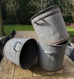 Zinken bakken 3 stuks, Tuin en Terras, Bloembakken en Plantenbakken, Ophalen, Gebruikt, Minder dan 60 cm, Rond