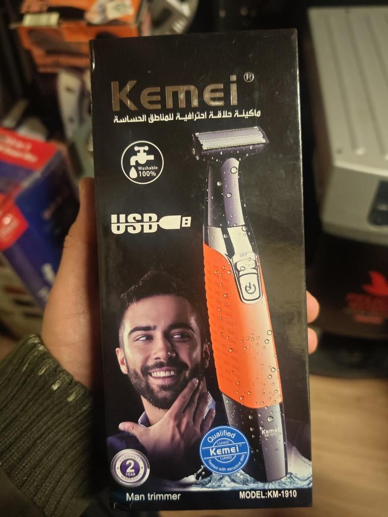 Kemei KM-1910 Man Trimmer - Oplaadbaar & Waterdicht, Ophalen of Verzenden, Nieuw, Tondeuse