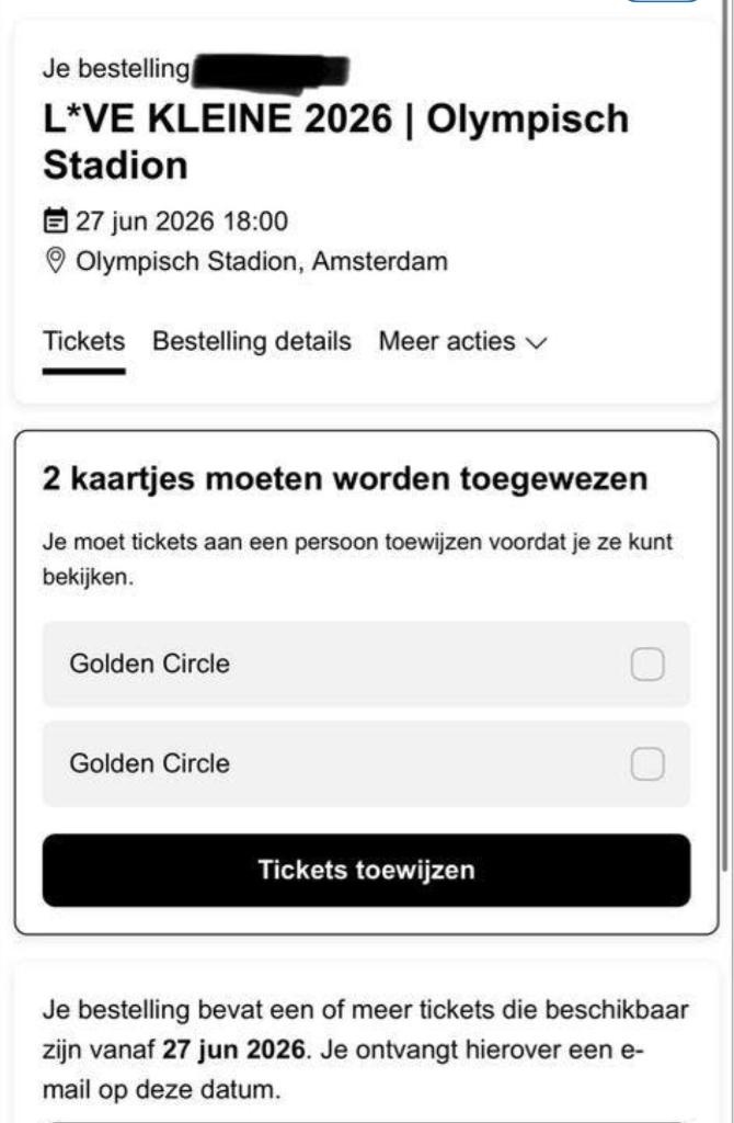 Golden circle tickets lil kleine, Tickets en Kaartjes, Twee personen, Juni