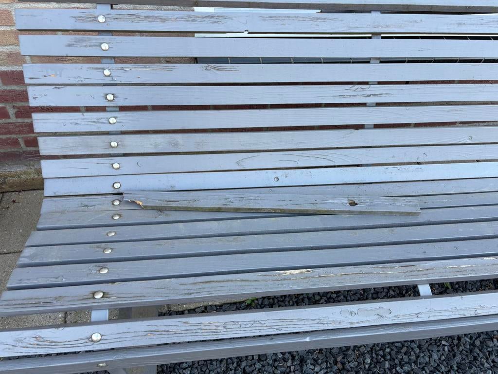 Houten tuinbank, Tuin en Terras, Ophalen, Gebruikt, Hout