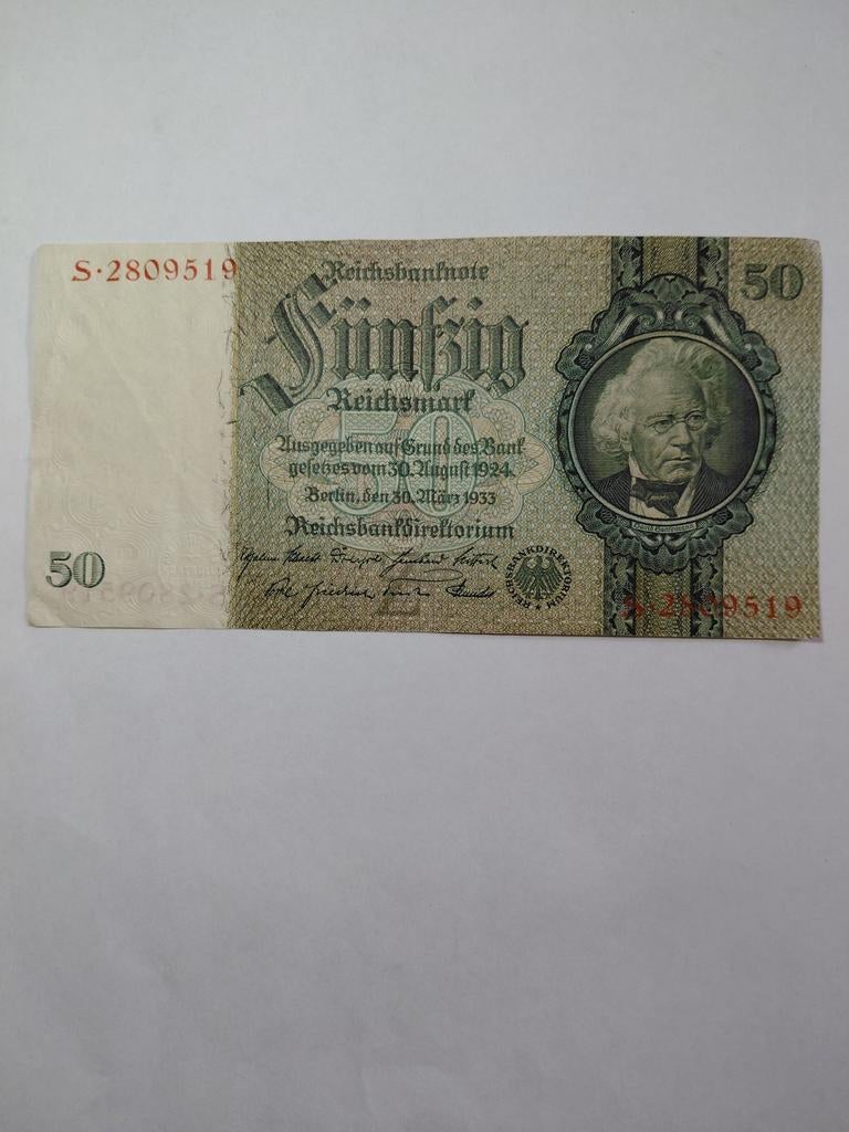 Duitse 50 mark 1933, Postzegels en Munten, Bankbiljetten | Europa | Niet-Eurobiljetten, Ophalen of Verzenden, Duitsland