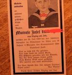 Duits Kriegsmarine 1943 Flak Griekenland Sterbebild WW2 /WK2, Verzamelen, Ophalen of Verzenden